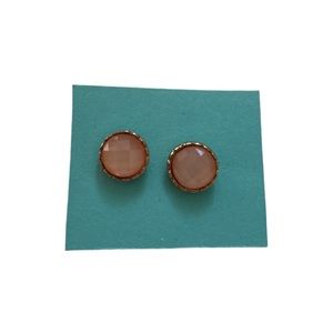 Pink and Gold Stud Earrings